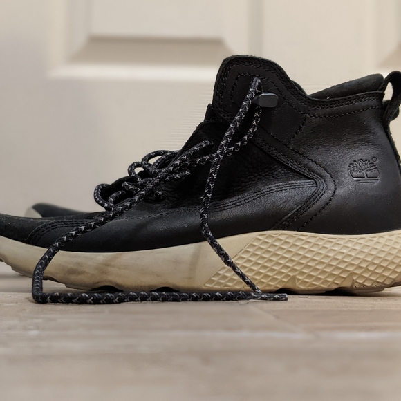 Timberland black leather sneakers mens size 7 - Picture 1 of 6